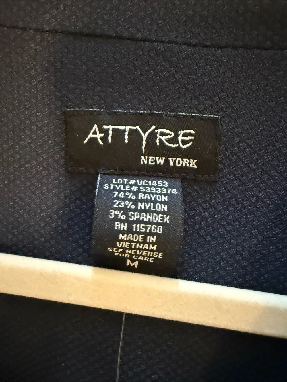 Attyre Dark Navy Zip-Front Utility Jacket with Gold Hardware